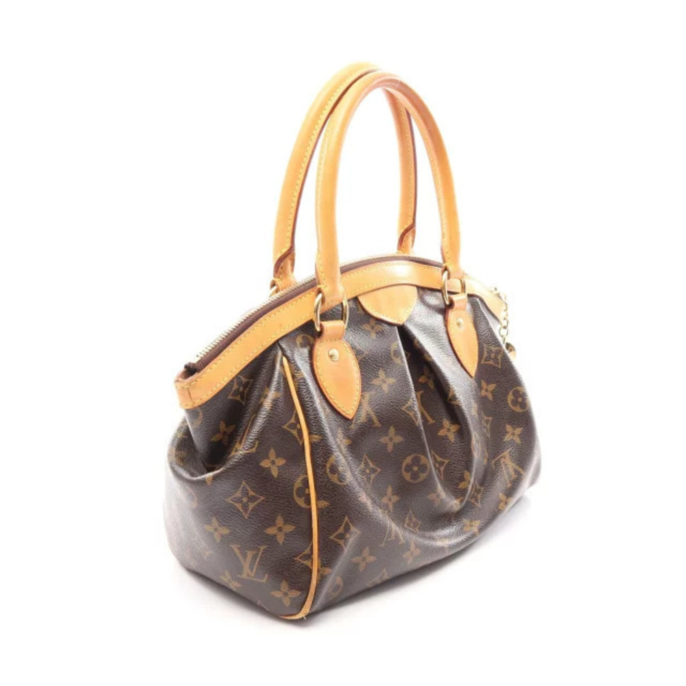 Louis Vuitton Brown Canvas Leather Handbag Monogram Tivoli Brown